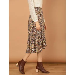 Allegra K Women's Summer Floral Elastic Waist High Low Ruffle Hem Midi Skirts -Women Clothing Sale GUEST 3d15a585 024f 48b6 aff4 47a5ab2dedf0