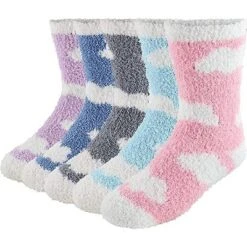 Market & Layne Women's 5 Pair Fuzzy Socks, Adults Super Comfy Socks -Women Clothing Sale GUEST 3f2fef8f 8275 472b 9a34 052a46d02062
