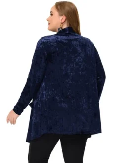 Agnes Orinda Plus Size Velvet Cardigans For Women Pocket Party Open Front Shawl -Women Clothing Sale GUEST 402263ea f559 42d9 8707 52dbc227b94c