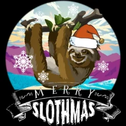 Junior's Design By Humans Merry Slothmas - Funny Christmas Pajama For Sloth LoversÂ By TELO213 T-Shirt