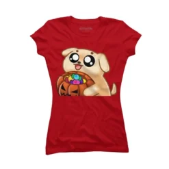 Junior's Design By Humans Halloween Candy Pup By Puppers T-Shirt -Women Clothing Sale GUEST 4524f5d5 7177 44d4 93e2 8f93d4bcf57c