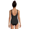 Lands' End Women's Chlorine Resistant Scoop Neck High Leg Soft Cup Tugless Sporty One Piece Swimsuit