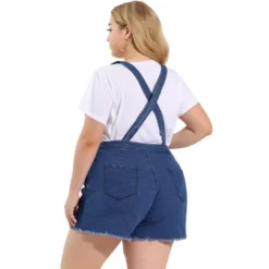 Agnes Orinda Women's Plus Size Denim Jumpsuit Shorts Fray Pocket Overalls Short Pants -Women Clothing Sale GUEST 473d27ab 02a9 480e 98ce c69a41640d55