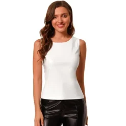 Allegra K Women's U Neck Stretchy Slim Fit Shiny Sparkly Metallic Tank Top -Women Clothing Sale GUEST 4794a4c0 8950 4d7d 9a7a 7cb92ac4a0ef