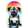 Junior's Design By Humans Summer Pug By Clingcling T-Shirt