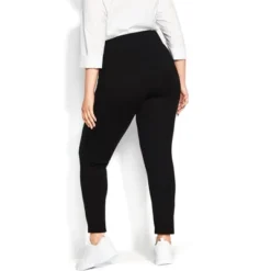 Women's Plus Size Pull On Ponte Pant Black - Tall | AVENUE
