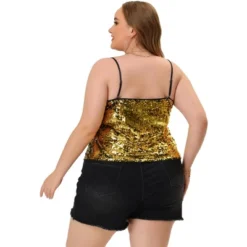 Agnes Orinda Plus Size Tops For Women Sequined Shining Camisole Club Party Sparkle Cami Top -Women Clothing Sale GUEST 49e7316b 3fe8 4279 a101 0877f18f3e39