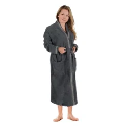 All-Season Unisex Cotton Terry Lounge Bathrobe With Embroidery By Blue Nile Mills -Women Clothing Sale GUEST 49e85e44 b460 4253 9a52 1fefc9b9f1ec