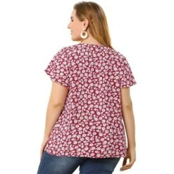 Agnes Orinda Women's Plus Size Floral Short Sleeve Casual Pleasant Top -Women Clothing Sale GUEST 4b9eb9f8 a37a 49be bc3f 621e03afe5c4
