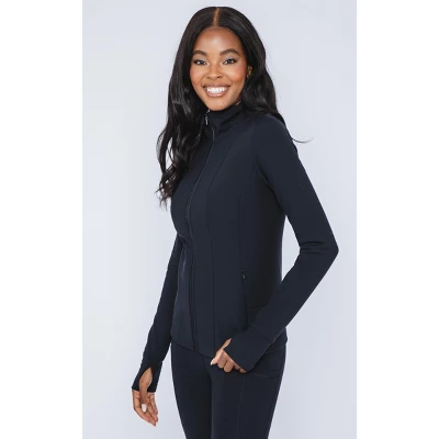 Yogalcious Womens Polarlux Fleece Lined Full Zip Perfomance Jacket 2 Yogalcious Womens Polarlux Fleece Lined Full Zip Perfomance Jacket - Image 2