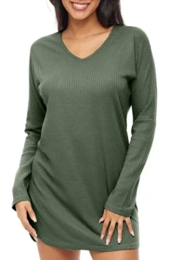 Women's Soft Ribbed Waffle Rib Knit Night Shirt, Oversized Sweater Top Sleep Shirt, Pajamas 23 Women's Soft Ribbed Waffle Rib Knit Night Shirt, Oversized Sweater Top Sleep Shirt, Pajamas -Women Clothing Sale GUEST 4d32bedb 28e9 44c0 9190 4460b3dd8ec5