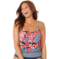 Swimsuits For All Women’s Plus Size Lightweight Blouson Tankini Top -Women Clothing Sale GUEST 4db97bfa a66e 4d9e 83cd cec527845755