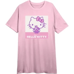 SANRIO Hello Kitty Drinking Boba Tea Women's Pink Short Sleeve Sleep Shirt -Women Clothing Sale GUEST 4e720a55 f0f7 45e2 ae00 aac7580af4f8