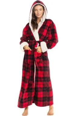 Women's Warm Winter Robe, Plush Fleece Full Length Long Hooded Bathrobe -Women Clothing Sale GUEST 5000410f e0cd 4fc3 9c64 293f26106dc6
