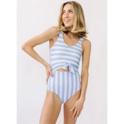 Lime Ricki Women's Peri Stripe Knotted One-Piece -Women Clothing Sale GUEST 5032fdb0 84d2 47fb a410 08121192ed25
