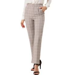 Allegra K Women's Plaid Elastic Waist Casual Work Office Long Trousers -Women Clothing Sale GUEST 503a86de 8016 4956 84b4 2eb7ac2f6d16