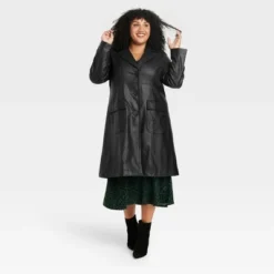 Women's Faux Leather Trench Coat - Ava & Viv™ -Women Clothing Sale GUEST 508e09fe 755b 410e a4a6 77971ce9460e