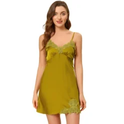 Allegra K Women's Satin V-Neck Lace Cami Mini Pajama Dress -Women Clothing Sale GUEST 5143aaef 3734 4ec3 9760 05aab032ff44