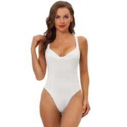 Allegra K Women's Deep V Neck Tummy Control Full Leotard Jumpsuits -Women Clothing Sale GUEST 524cf074 d428 4e1c b612 656830d59e08