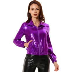 Allegra K Women's Track Holographic Shiny Long Sleeve Metallic Zip Front Jacket 23 Allegra K Women's Track Holographic Shiny Long Sleeve Metallic Zip Front Jacket -Women Clothing Sale GUEST 53b1af58 2b68 4771 8111 5f7884dede3b