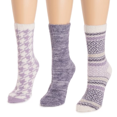 MUK LUKS Women's Pair Pack Fuzzy Crew Fall 4 MUK LUKS Women's Pair Pack Fuzzy Crew Fall - Image 4