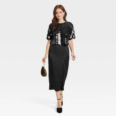 Women's Short Sleeve Paillettes - A New Day™ 2 Women's Short Sleeve Paillettes - A New Day™ - Image 2