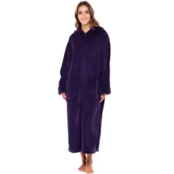 Women's Zip Up Fleece Robe With Hood, Soft Warm Plush Oversized Zipper Hooded Bathrobe -Women Clothing Sale GUEST 5768704c 1277 4054 a24e 4a09503a1d30