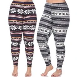 Women's Pack Of 2 Plus Size Leggings - One Size Fits Most Plus - White Mark -Women Clothing Sale GUEST 584b4f64 e21f 4809 8d24 df295b2e1f65