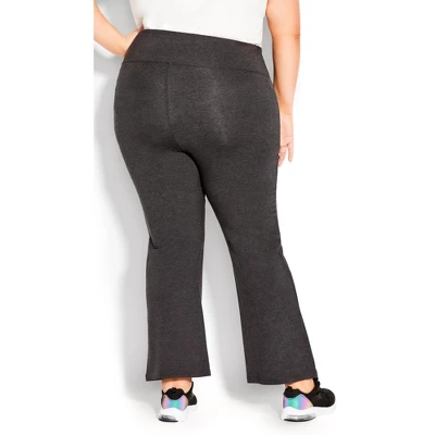 Women's Plus Size Pima Bootleg Legging Charcoal - Average | AVENUE LEISURE 1 Women's Plus Size Pima Bootleg Legging Charcoal - Average | AVENUE LEISURE