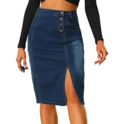 Allegra K Women's Button Decor Side Slit Slash Pocket Midi Denim Skirt 10 Allegra K Women's Button Decor Side Slit Slash Pocket Midi Denim Skirt -Women Clothing Sale GUEST 59e5ced9 510f 4b59 b6c5 845414ba6384