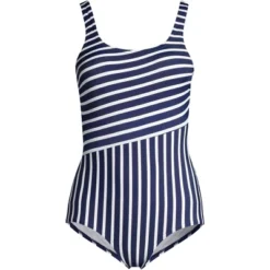 Lands' End Women's Chlorine Resistant Scoop Neck Soft Cup Tugless Sporty One Piece Swimsuit -Women Clothing Sale GUEST 59e732cf dfa2 4d43 8809 bb85fd1b46d9
