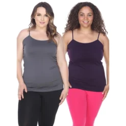 Women's Plus Size Tank Tops Pack Of 2 - One Size Fits Most Plus - White Mark -Women Clothing Sale GUEST 5a14d0a2 82a6 43e9 86a4 8d2521358234