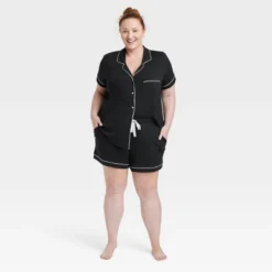 Women's Beautifully Soft Short Sleeve Notch Collar Top And Shorts Pajama Set - Stars Above™ -Women Clothing Sale GUEST 5adbaa7c 361a 4014 85c2 daf66b8c44b9