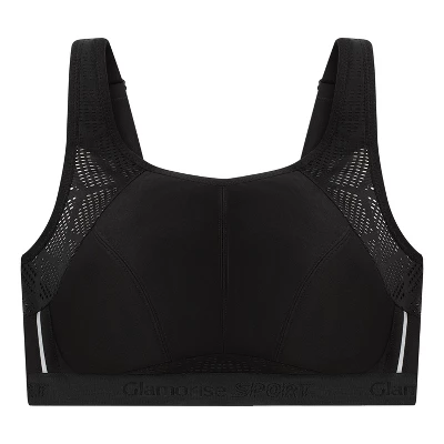 Glamorise Womens No-Sweat Mesh Sports Wirefree Bra 1068 Black 3 Glamorise Womens No-Sweat Mesh Sports Wirefree Bra 1068 Black - Image 3