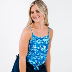 Calypsa Womens Riley Knotted Swim Top