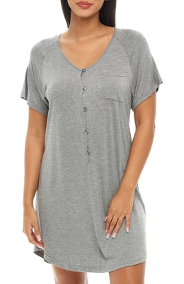 Womens Soft Knit Short Sleeve Nightgown, Button Down Night Shirt Pajamas 8 Womens Soft Knit Short Sleeve Nightgown, Button Down Night Shirt Pajamas - Image 8