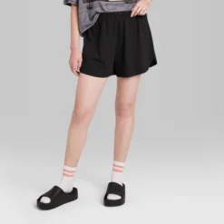 Women's Ascot + Hart Graphic Pull-On Shorts - Black