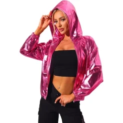 Allegra K Women's Holographic Shiny Long Sleeve Zipper Hooded Metallic Jacket 23 Allegra K Women's Holographic Shiny Long Sleeve Zipper Hooded Metallic Jacket -Women Clothing Sale GUEST 609dd9e8 b4d3 4e0e 8384 b107f999261e