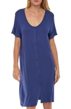 Women's Soft Knit Night Shirt, Short Sleeve Button Down Nightgown V-Neck Pajama Top -Women Clothing Sale GUEST 617beffb 6918 46ed 9cac dc465cb48e80