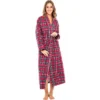 Women's Soft Cotton Flannel Robe, Long Hooded Night Dress