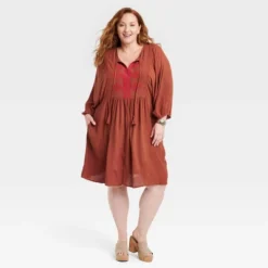 Women's Bishop 3/4 Sleeve A-Line Dress - Knox Rose™ -Women Clothing Sale GUEST 64d96305 344a 40de b09e aaddadea45b6