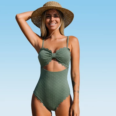 Women's Cutout Scallop Trim One Piece Swimsuit -Cupshe 6 Women's Cutout Scallop Trim One Piece Swimsuit -Cupshe - Image 6
