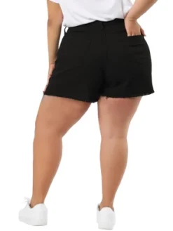 Agnes Orinda Women's Plus Size Denim Mid-Rise Stretchy Raw Hem Casual Jean Shorts -Women Clothing Sale GUEST 662a8b8c b0d0 45c0 9303 a5da3e4cee0c