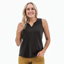 Aventura Clothing Women's Cherie Split Neck Tank Top -Women Clothing Sale GUEST 68020970 7d7f 4f69 814b 3edab096b8c2