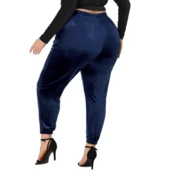 Agnes Orinda Women's Plus Size Velvet Elastic Waist Cuff Casual Pant -Women Clothing Sale GUEST 68ae0937 acc2 4cc5 ae81 db4f1a123334
