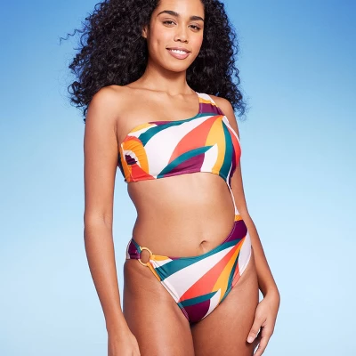 Women's One Shoulder Cut Out One Piece Swimsuit - Shade & Shore™ Multi Abstract Print 2 Women's One Shoulder Cut Out One Piece Swimsuit - Shade & Shore™ Multi Abstract Print - Image 2