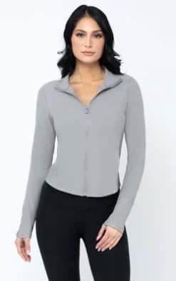 Yogalicious Womens Lux Streamline Interlink Ribbed Contour Insert Full Zip Performance Jacket With Pockets -Women Clothing Sale GUEST 6ae0b047 0dff 4707 b24f b01a9be74c61