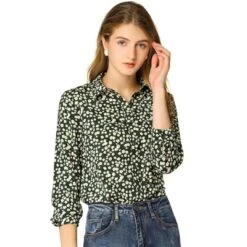 Allegra K Women's Point Collar Long Sleeve Button Down Floral Shirt -Women Clothing Sale GUEST 6c0cdbb1 fd1a 4d1d a8f5 96fb04534c8c