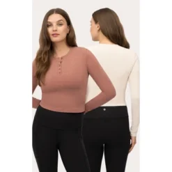 Yogalicious Womens 2 Pack Velvety Heather Valentina Long Sleeve Henley Crop Top 8 Yogalicious Womens 2 Pack Velvety Heather Valentina Long Sleeve Henley Crop Top -Women Clothing Sale GUEST 6cce5dde c76d 4b36 a8b3 88d2132fd8c5
