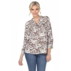 Women's Pleated Casual Floral Blouse - White Mark -Women Clothing Sale GUEST 6cdb80f7 25a2 4619 b063 7104e338549c